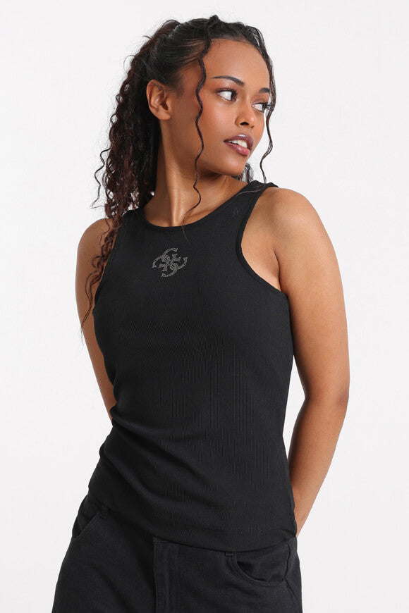 Ribbed tank top - Black