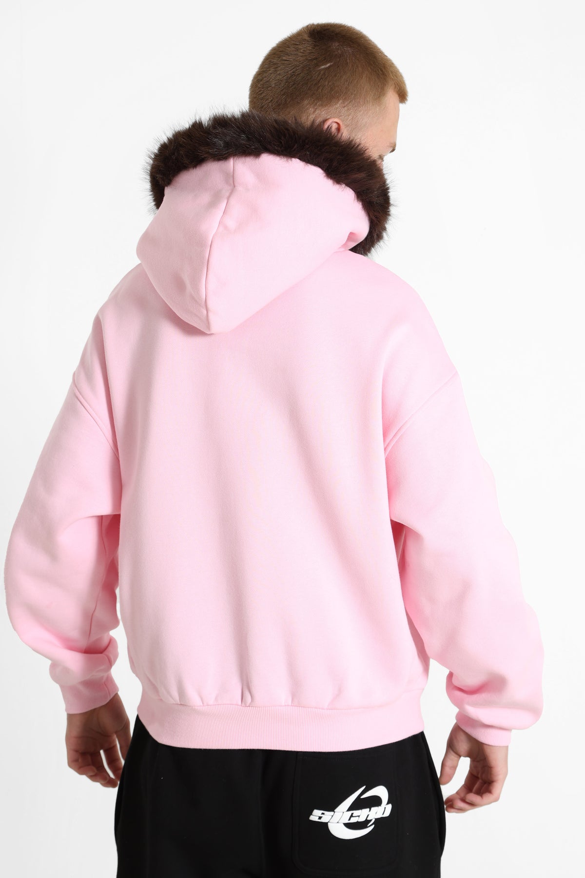 Kapuzensweatshirt - Pink + Braun