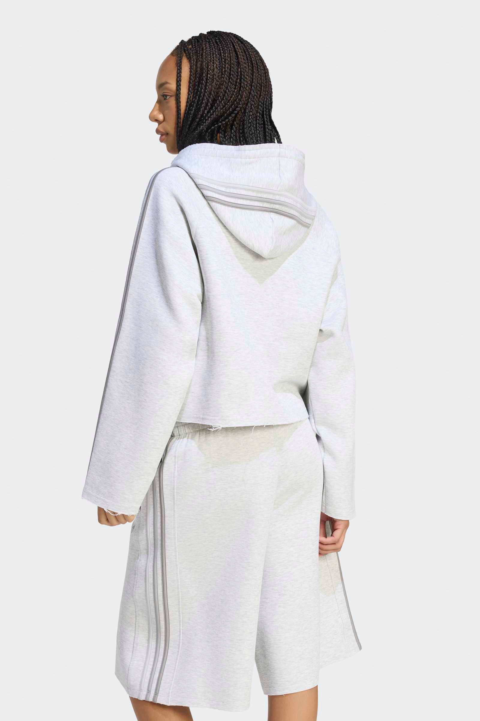 Oversize Kapuzensweatjacke - Light Grey Heather