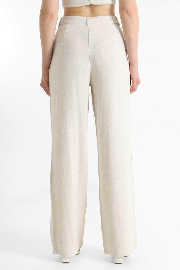 Wide Leg Leinenhose - Nature