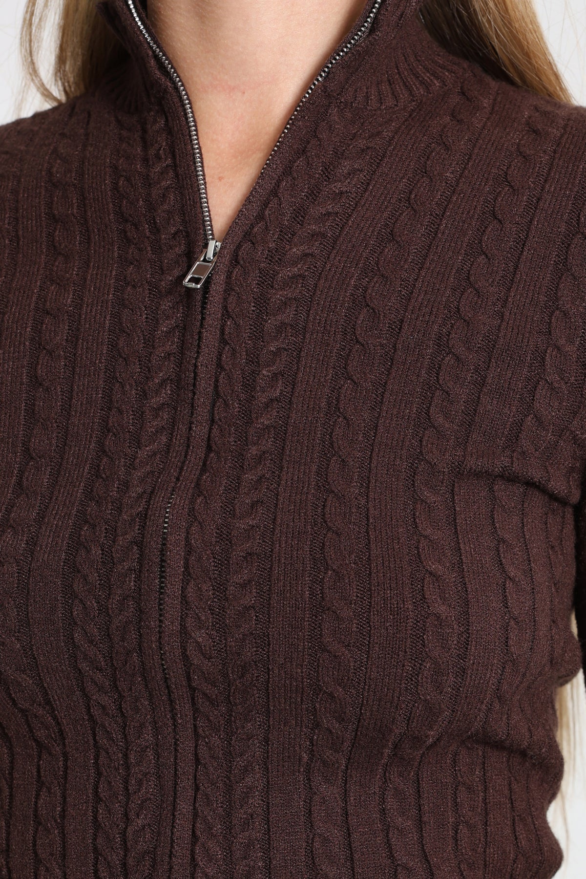 Strickjacke - Dunkelbraun