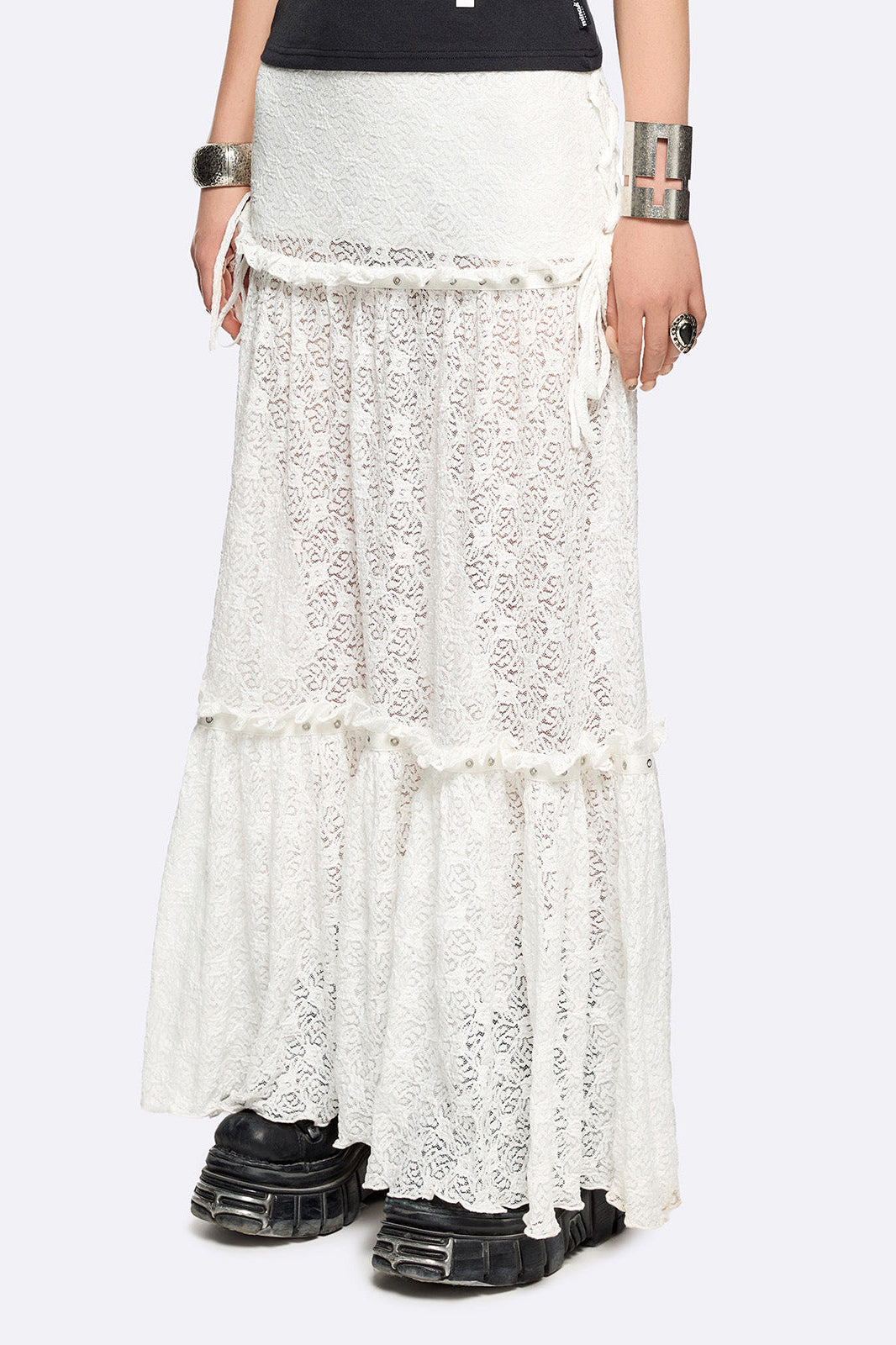 Alice - Maxi gonna in pizzo - Offwhite