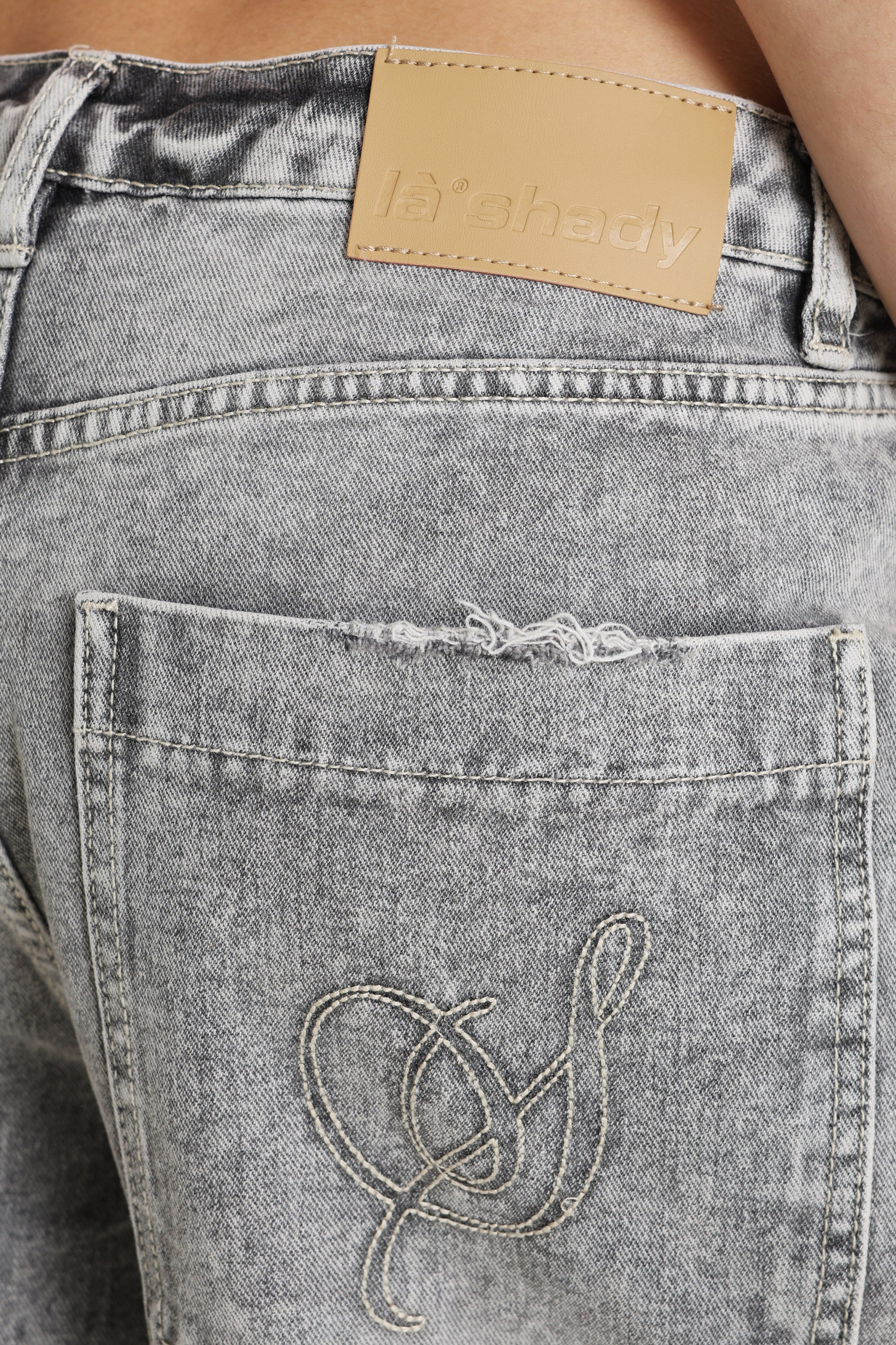 Jeans Bermudashorts - Gewaschen Grau