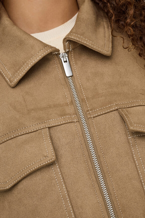 ONLSTINA Veste en daim synthétique - Cocoa Cream