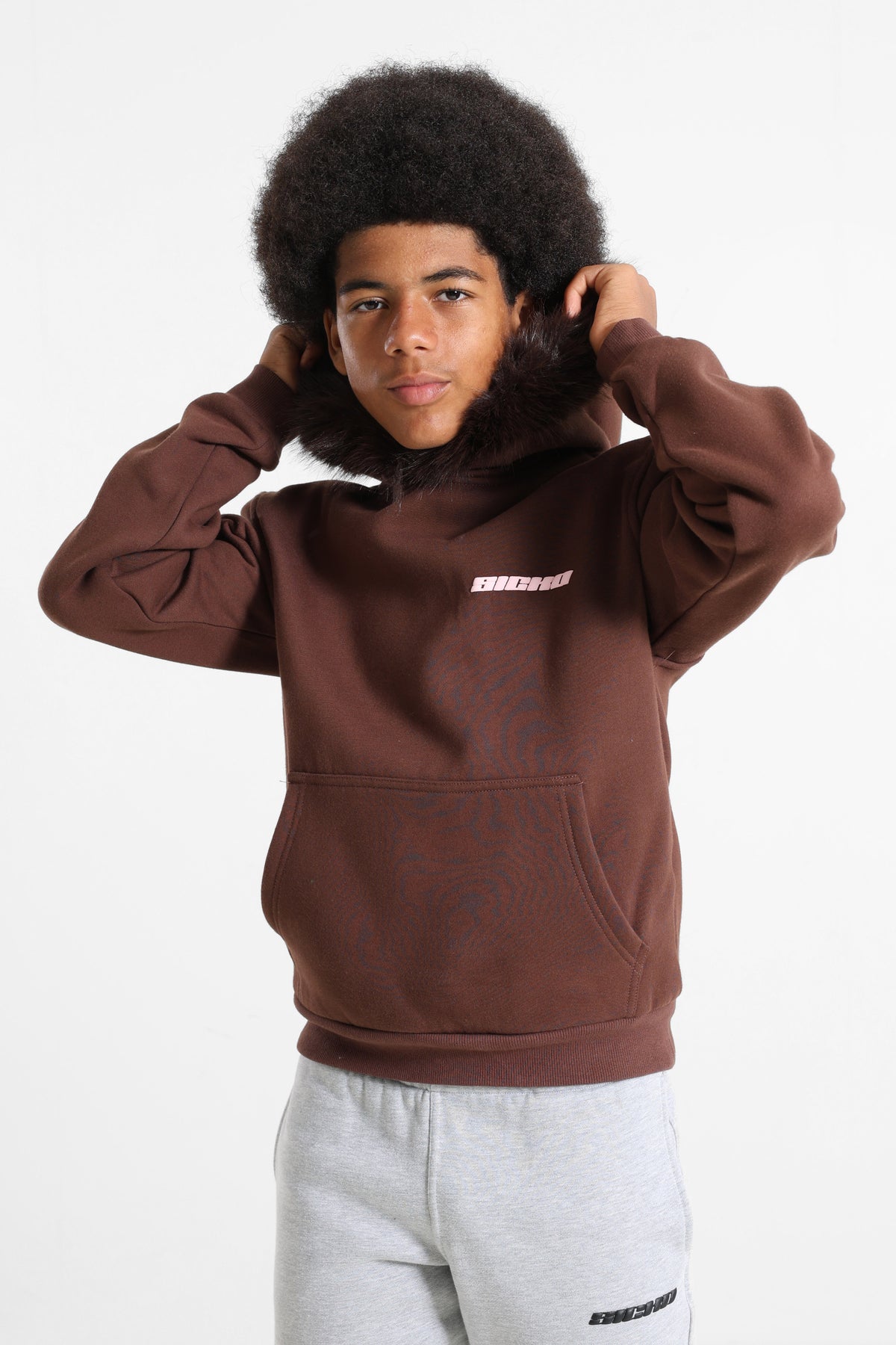 Kapuzensweatshirt - Braun + Rosa