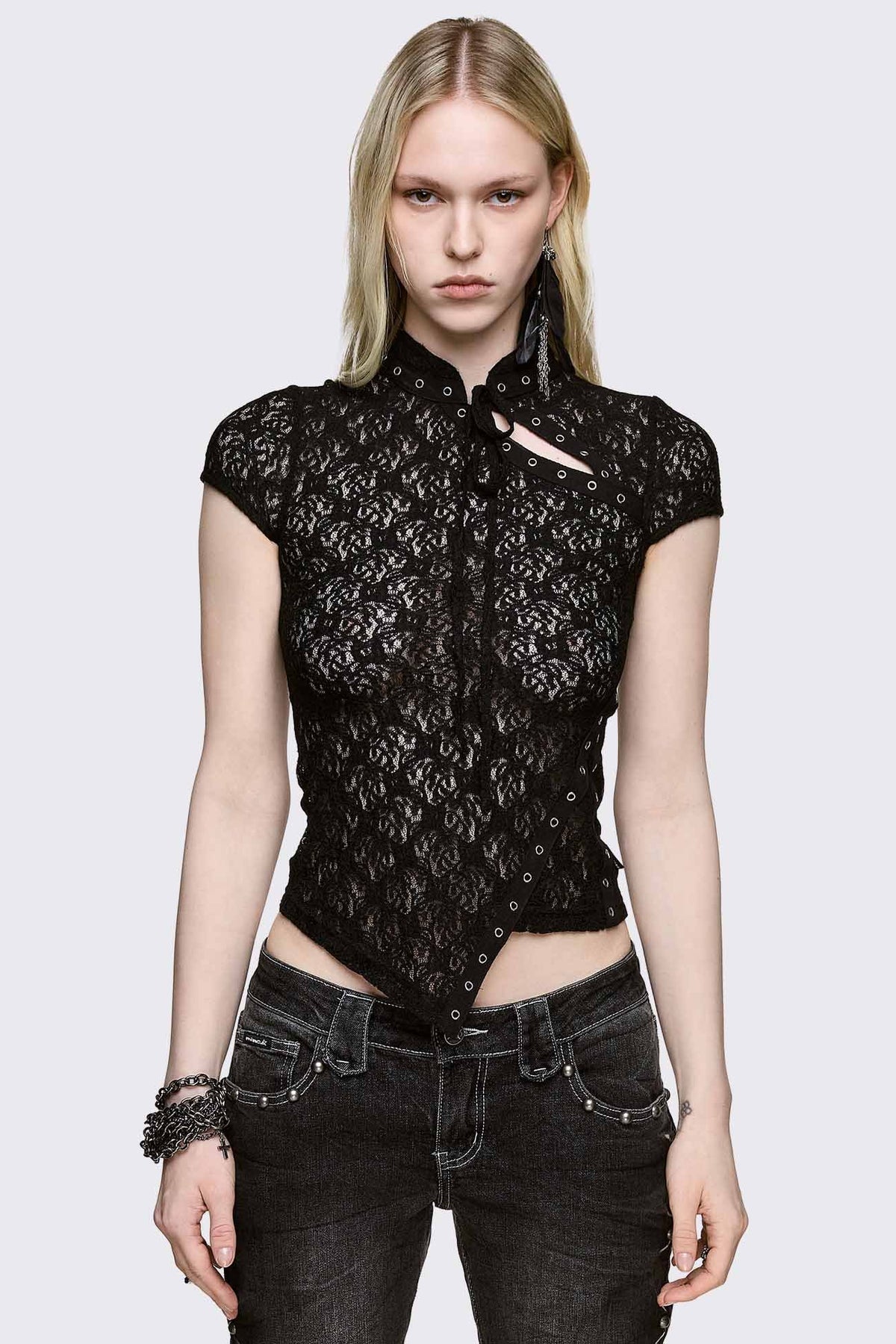 Moor Lace short lace t-shirt - Black