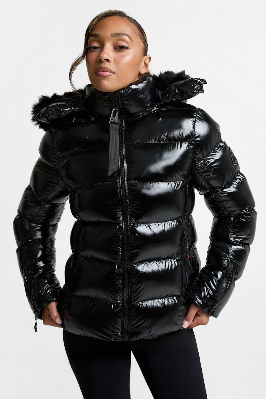 Virnaro Pufferjacke in Glanz-Optik - Black