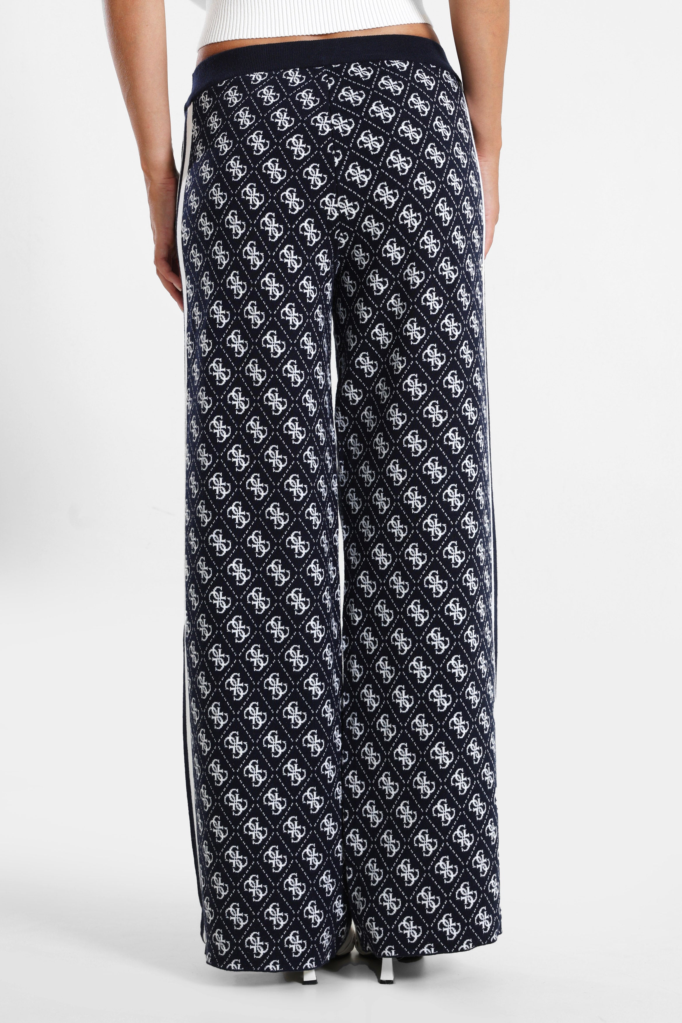 Pantaloni in maglia - Dark Navy + White