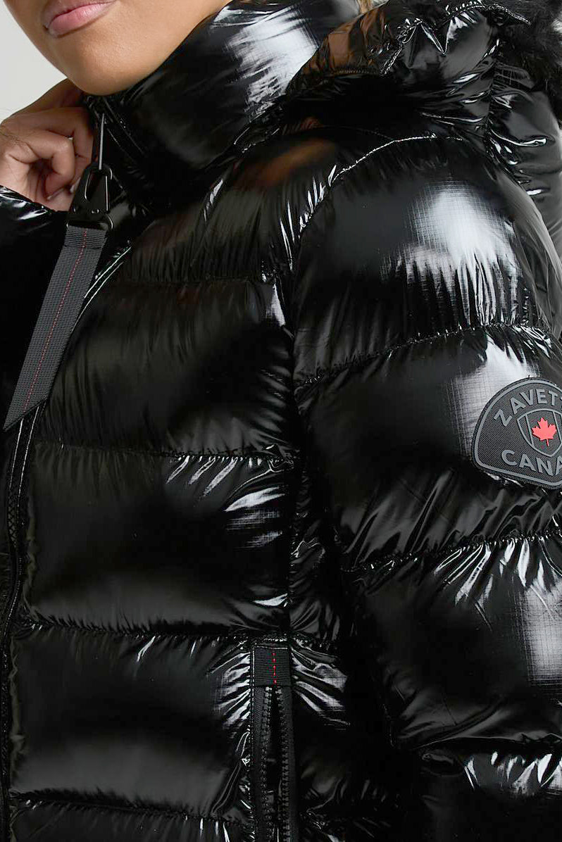 Virnaro Pufferjacke in Glanz-Optik - Black