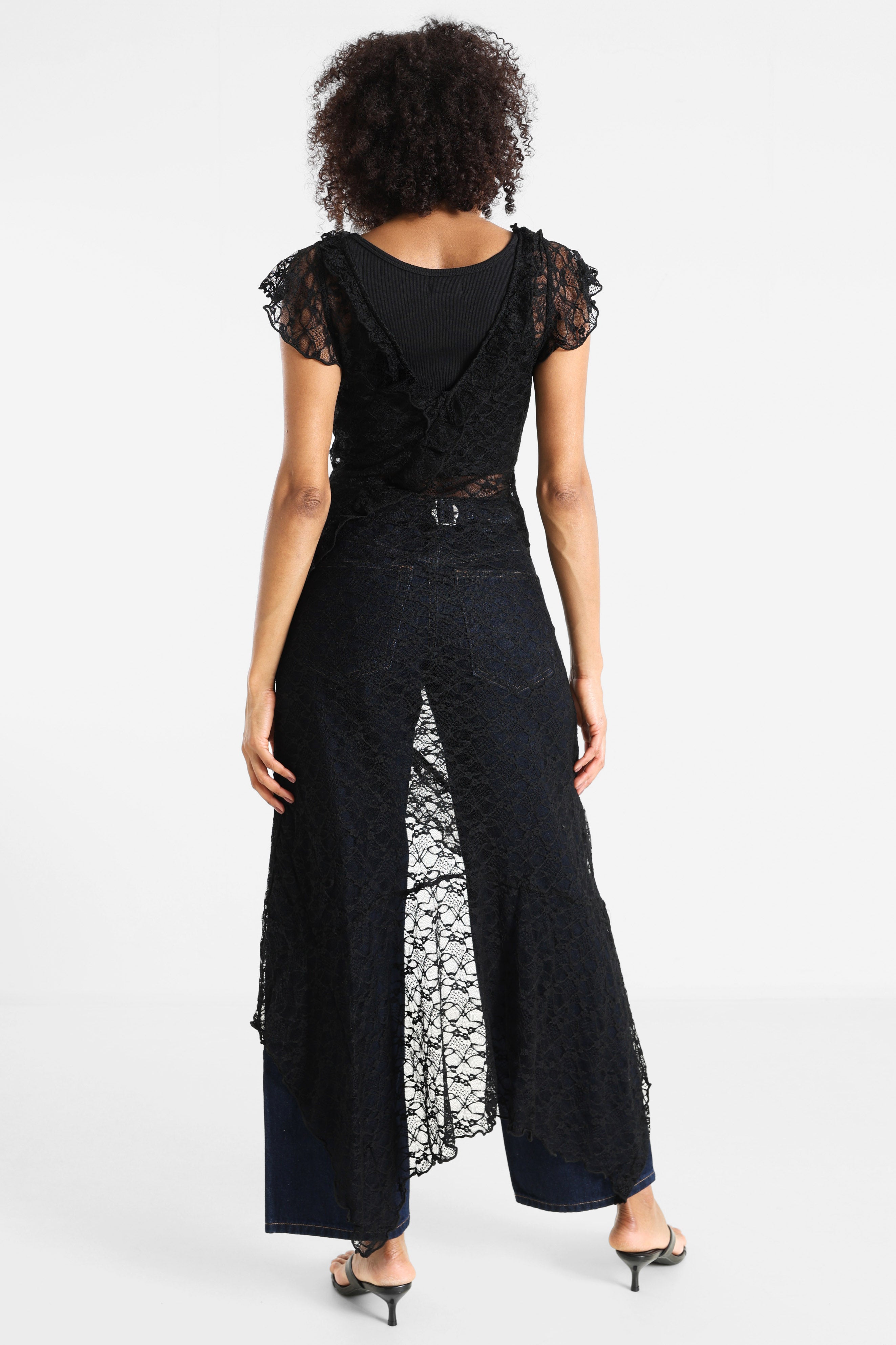 NMLACEY Maxi Spitzenkleid - Black