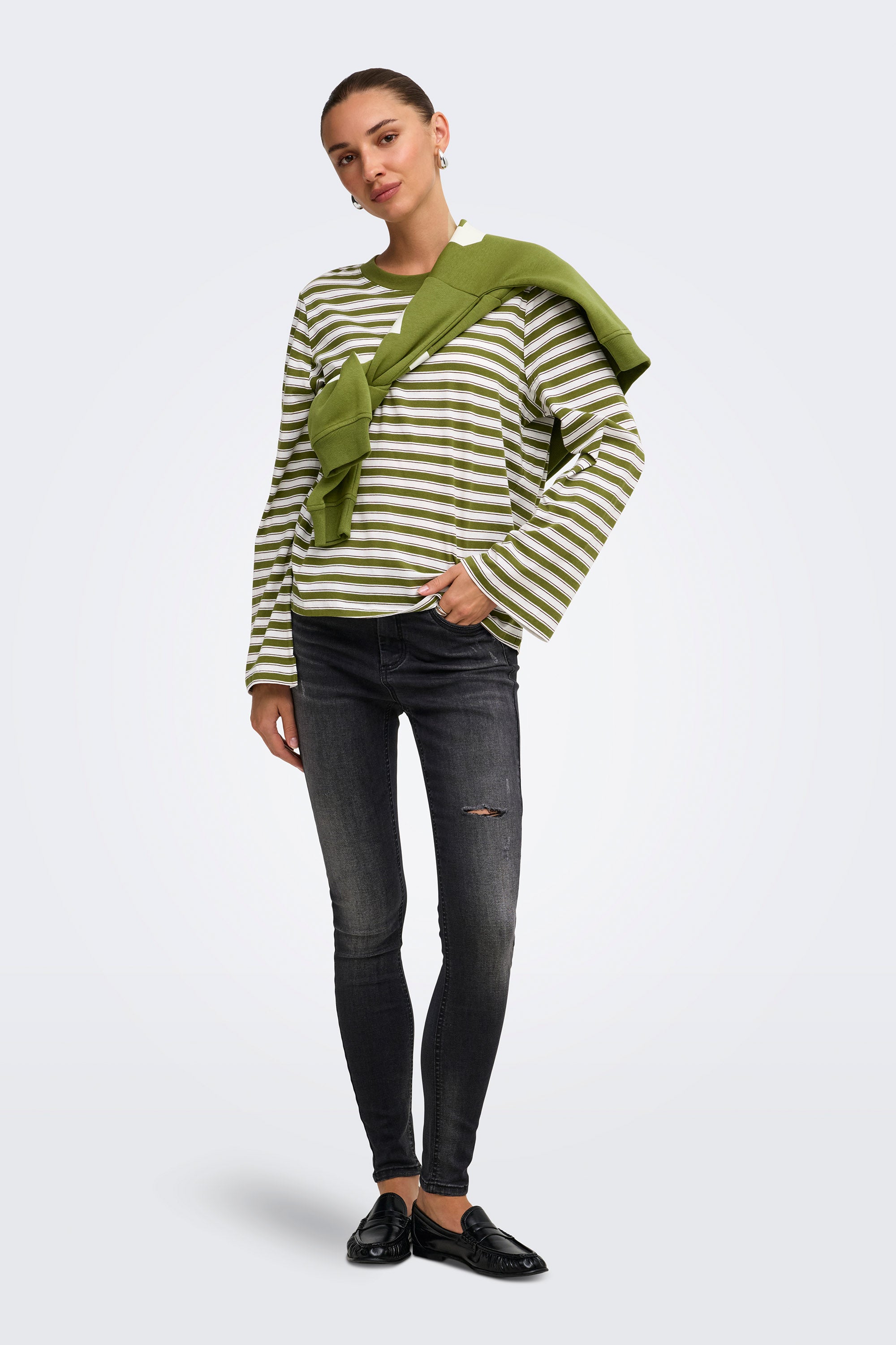 Camicia ONLLUNA ampia a maniche lunghe - Avocado + Potting Soil