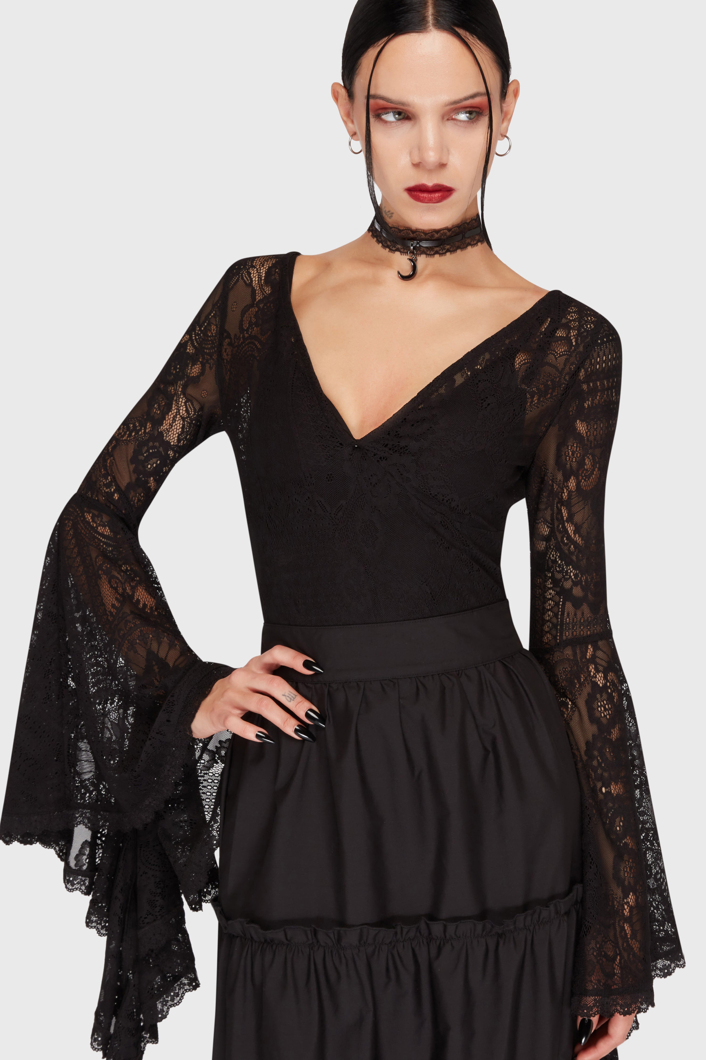 Corpo in pizzo - Nero