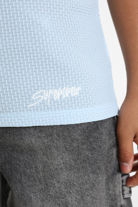 Strukturiertes T-Shirt - Hellblau