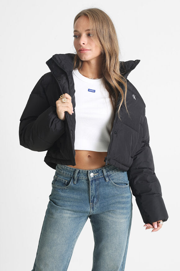 Veste tampon Matte Crop - Noir