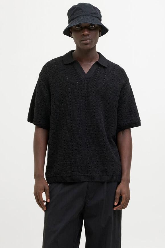 JORPAROS polo en tricot - Black