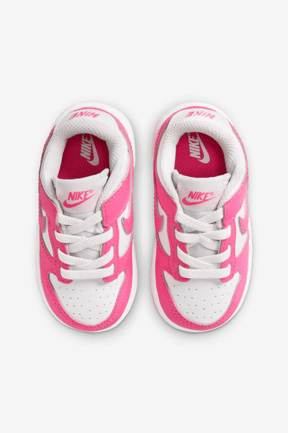 Baskets Dunk pour bébé - Blanc + Laser Fuchsia