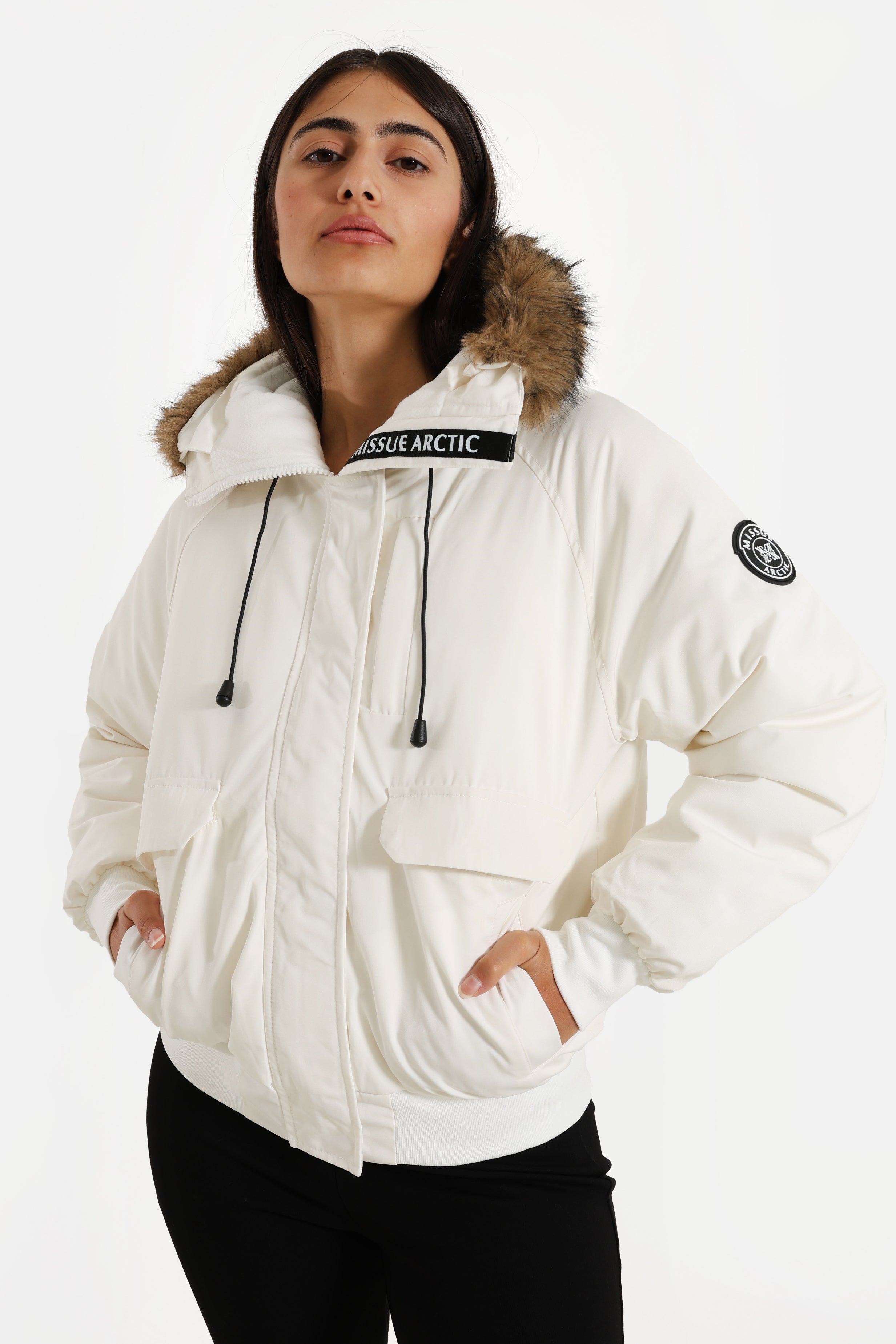 Wattierte Bomberjacke - Offwhite