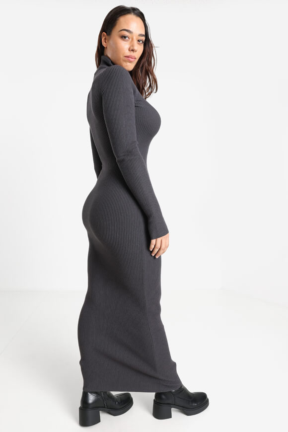 Ribbed knit maxi dress - anthracite
