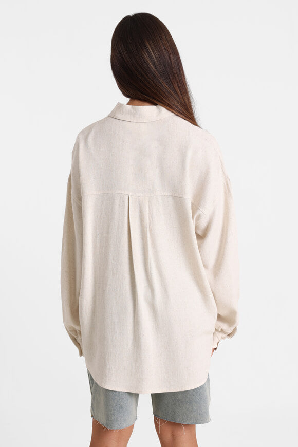Chemise oversize en lin - Beige clair