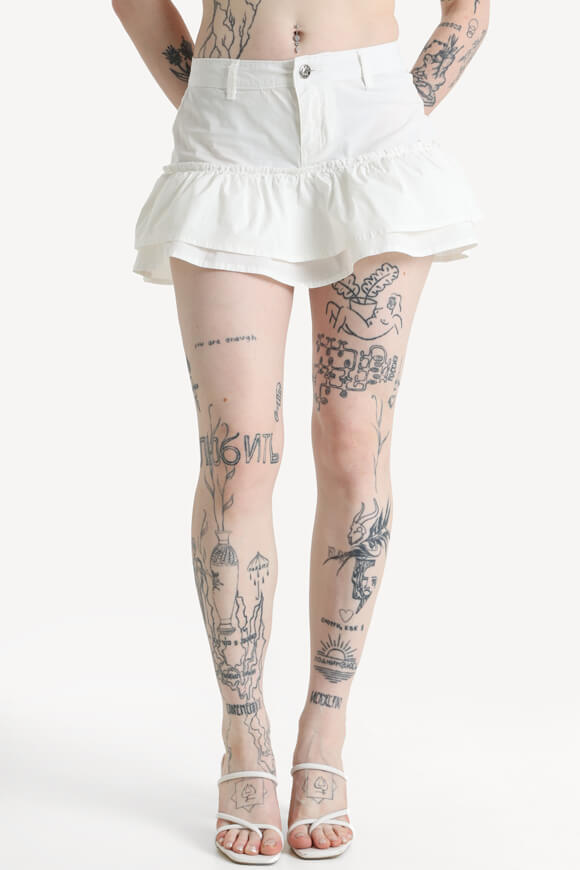 Mini skirt with inner shorts - Offwhite