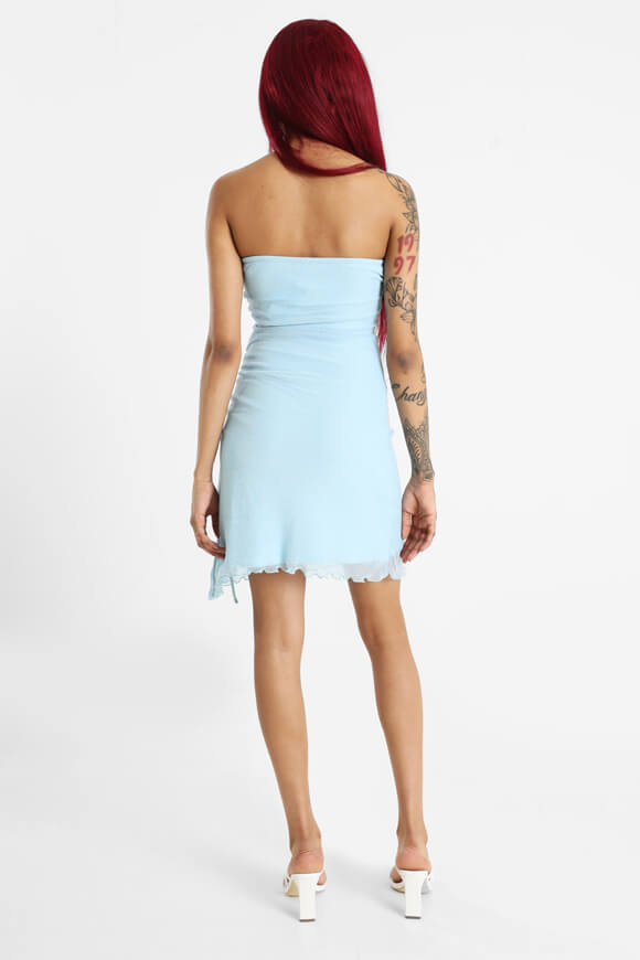 Glitter bandeau mini dress - light blue