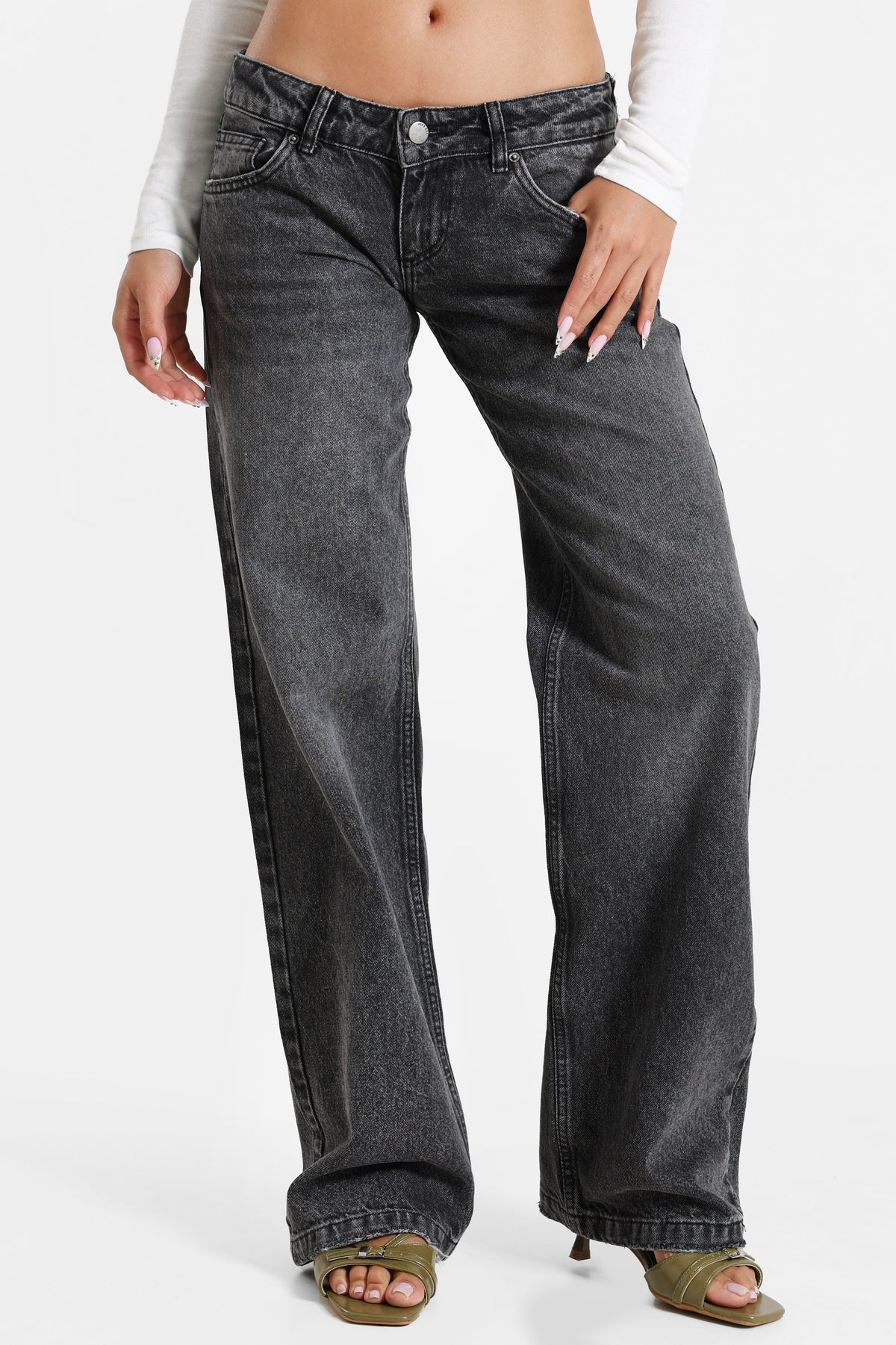 Straight fit jeans - Black Denim