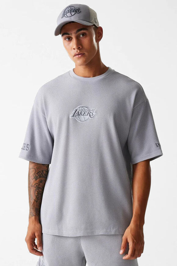 Oversized T-shirt with waffle texture - Grey