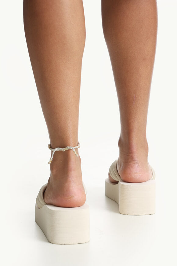 Tongs à talon compensé - Light Beige