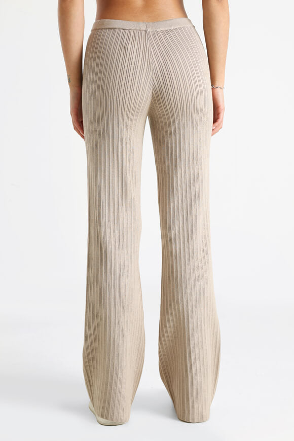 Gerippte Strickhose - Beige