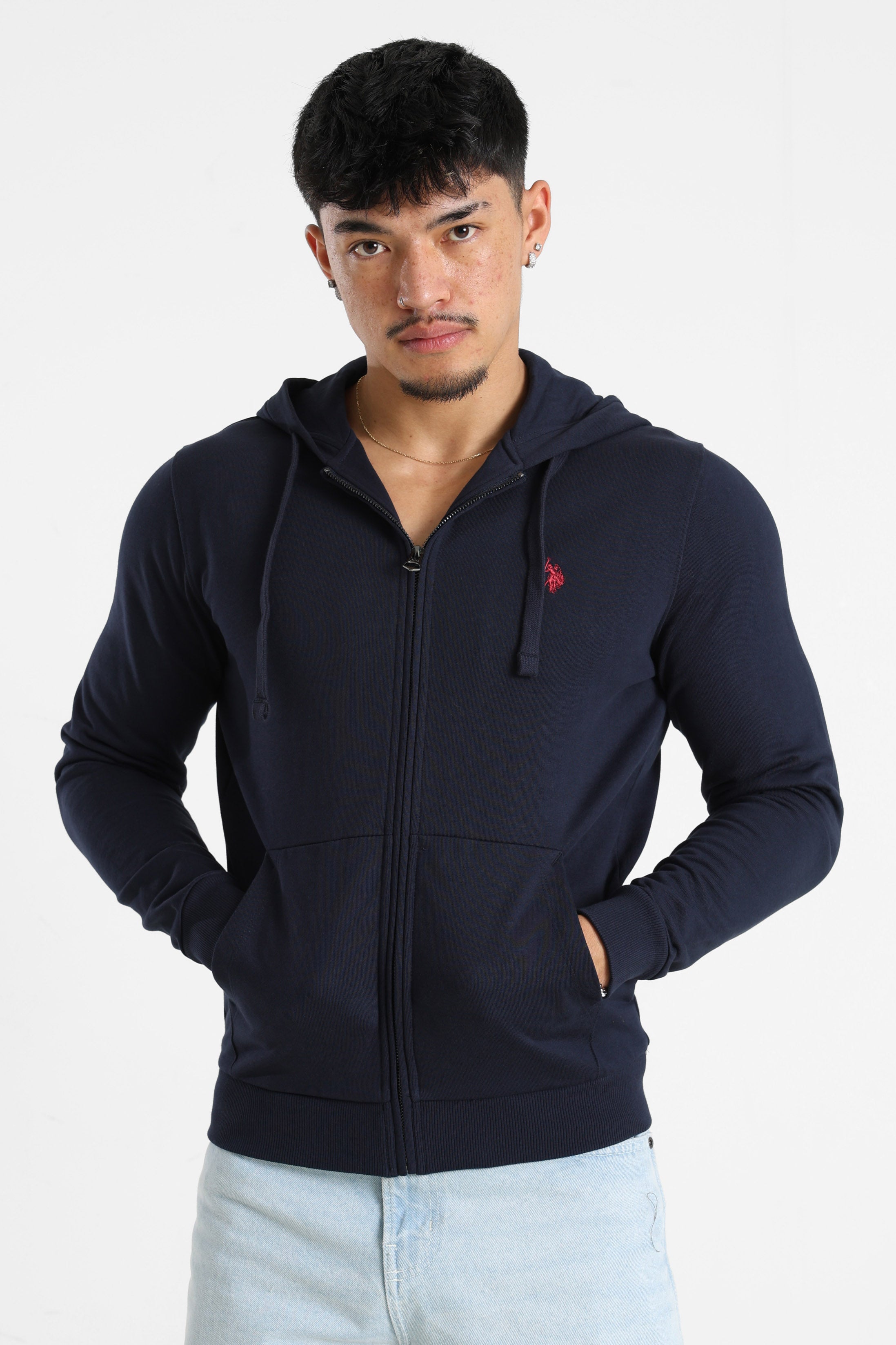 Luke zipped hoodie sweatshirt - Navy