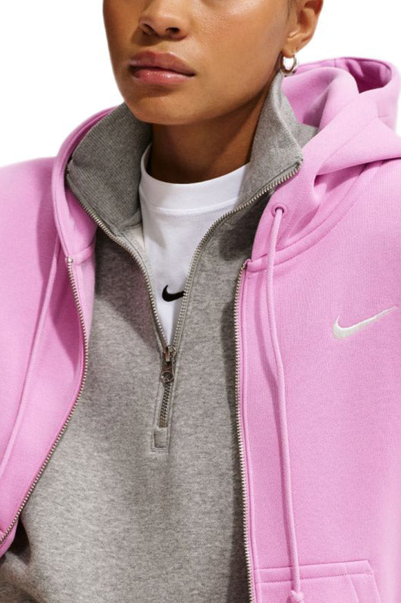 Phoenix Fleece Kapuzensweatjacke - Magenta + Sail