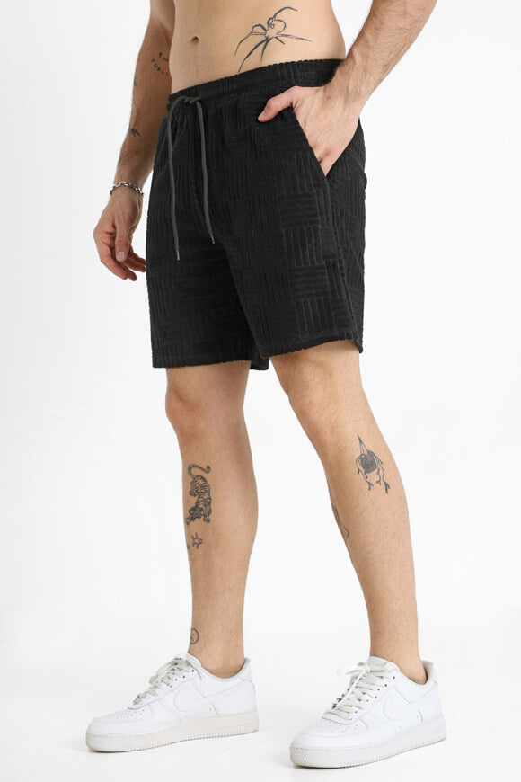 Frottee Shorts - Schwarz