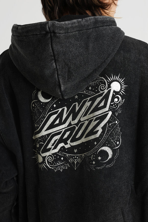 Ornate Dot sweatshirt à capuchon - Black Acid Wash