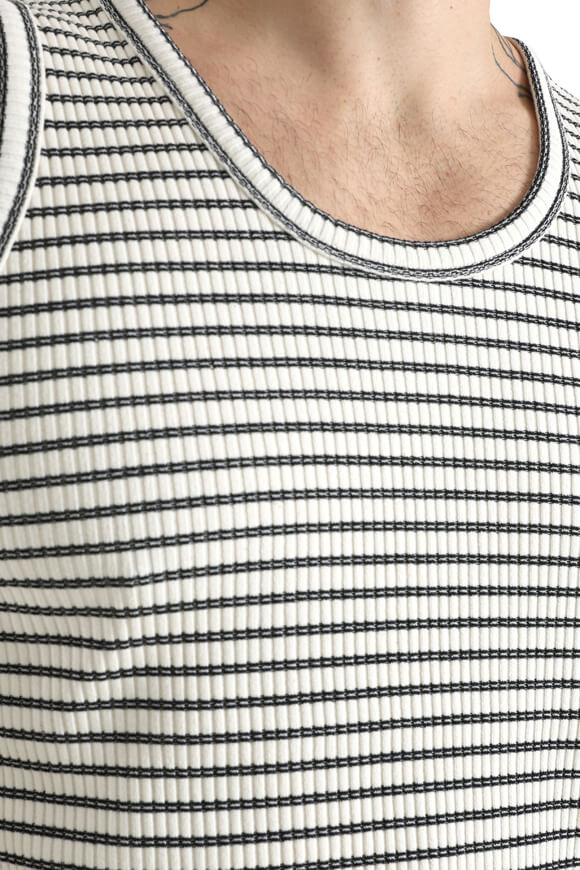 Geripptes Tanktop - Offwhite + Schwarz