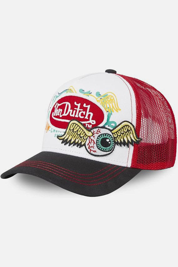 Trucker Cap / Snapback - White + Red + Black