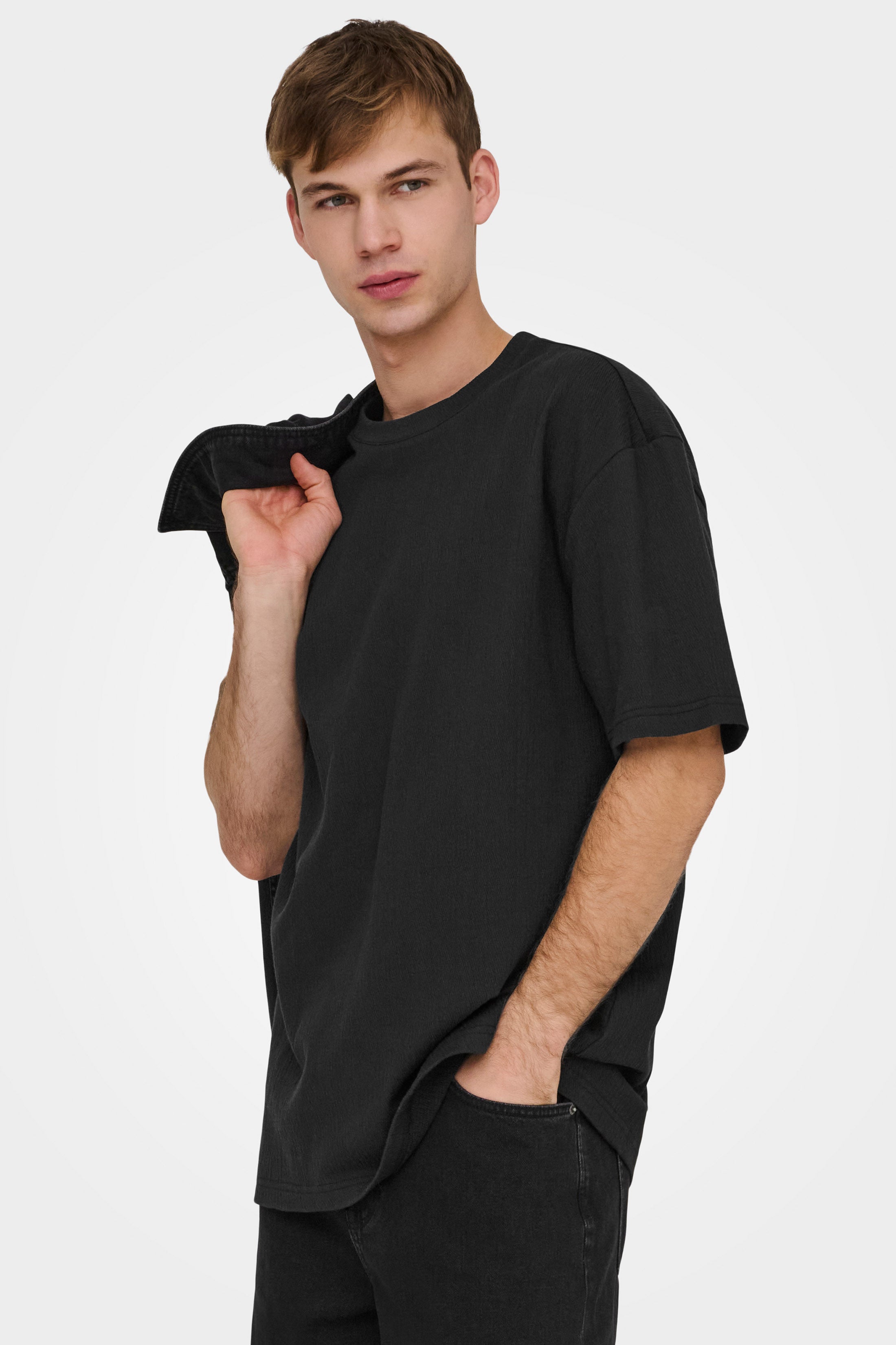 ONSEDDIE Strukturiertes T-Shirt - Black
