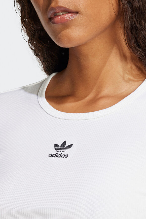 Ribbed crop T-shirt - White