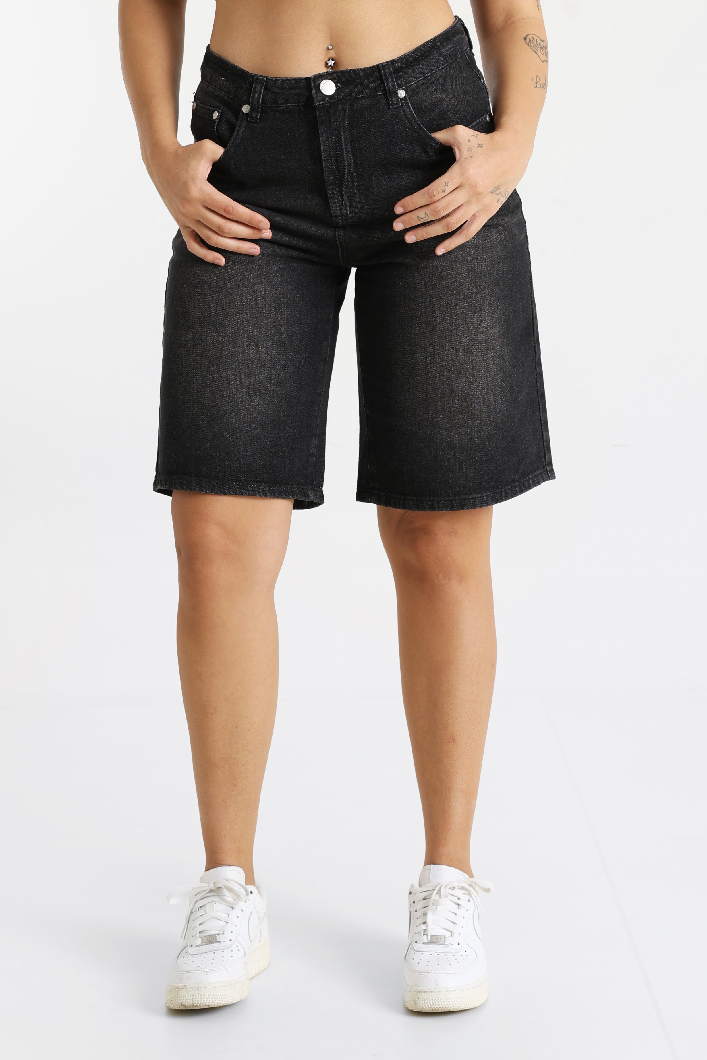 Jeans Bermudashorts - Schwarz Denim