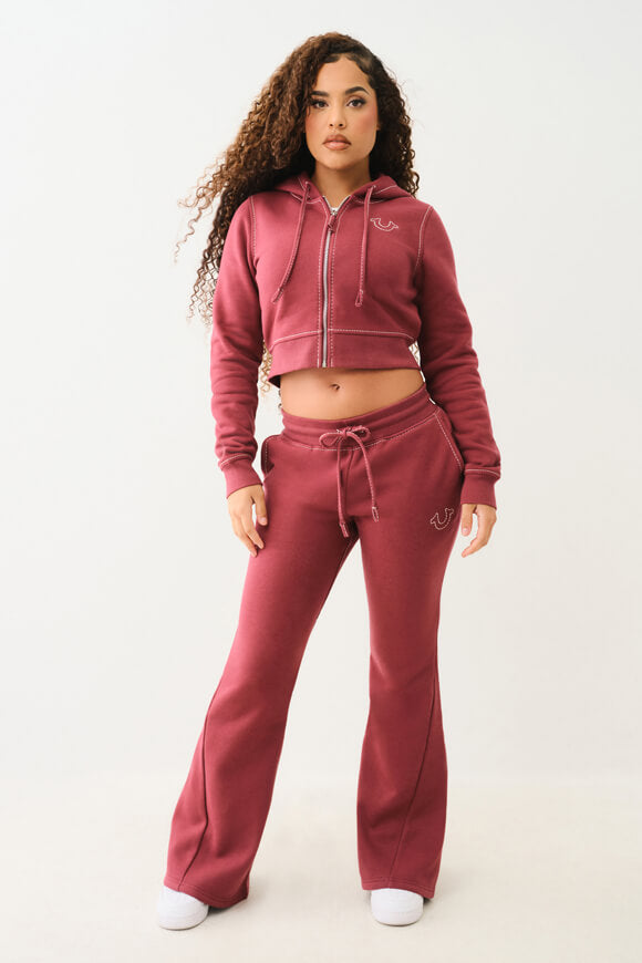 Pantalon sweat bootcut - Cordovan