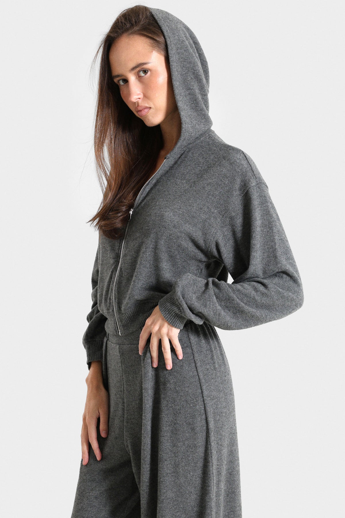 ONLAVELINE short knitted jacket - Dark Grey Melange