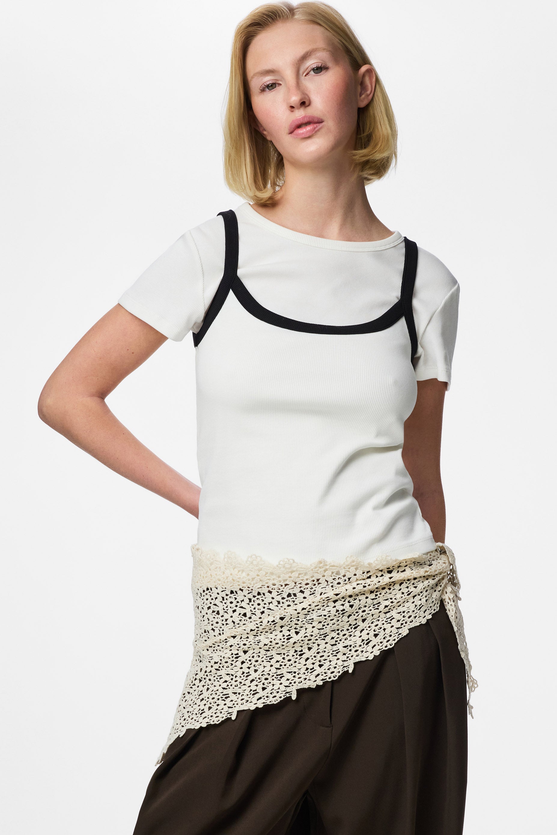 PCKASMIN Häkeltuch / Foulard - Eggnog