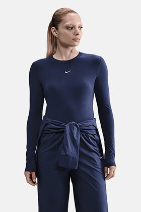 Crop Langarmshirt - Midnight Navy