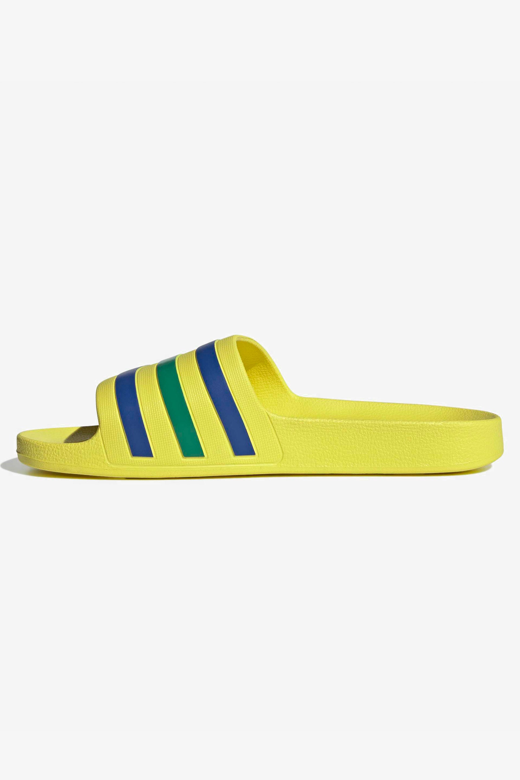 Adilette Aqua Pantoletten - Bright Yellow + Bold Blue + Bold Green