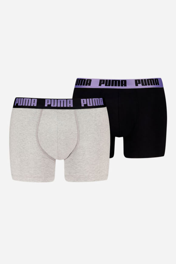 Confezione doppia di boxer - Grigio + Nero + Viola