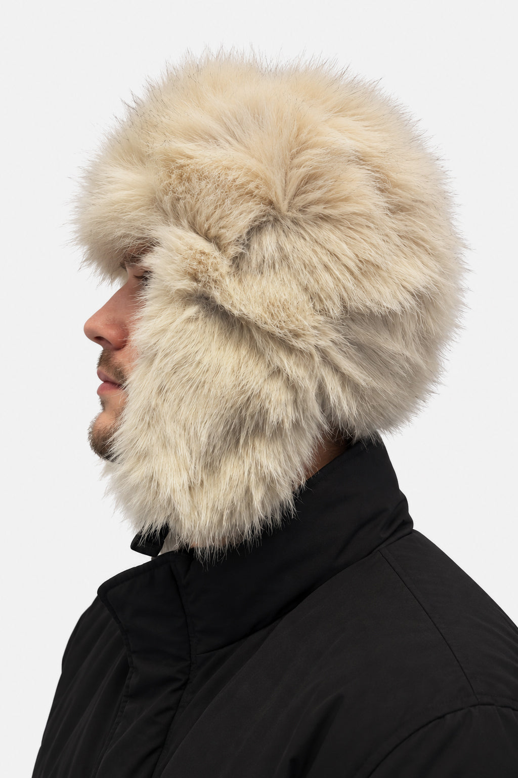 Trapper hat in synthetic fur - Beige