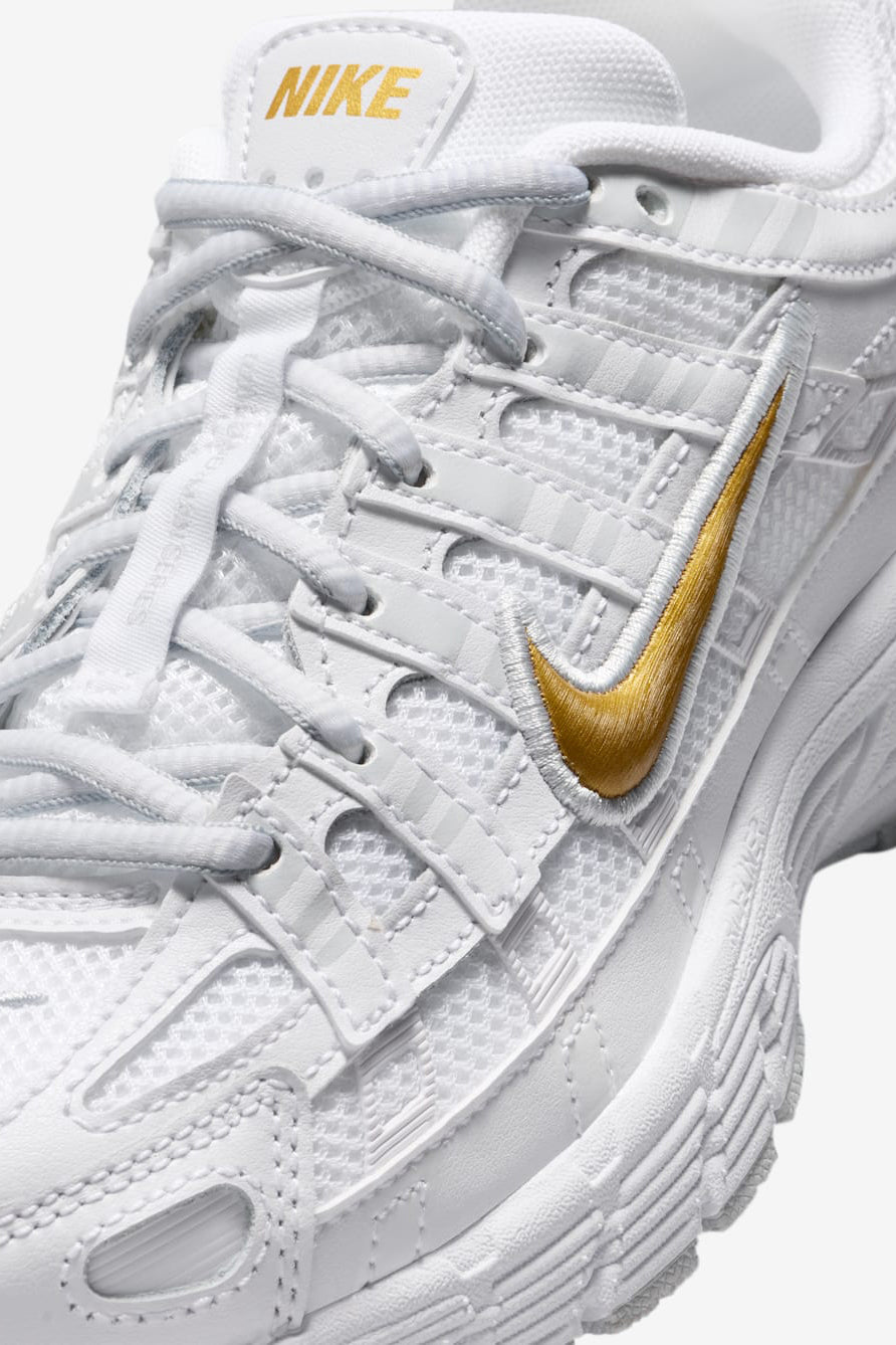 P-6000 Sneaker - White + Metallic Gold