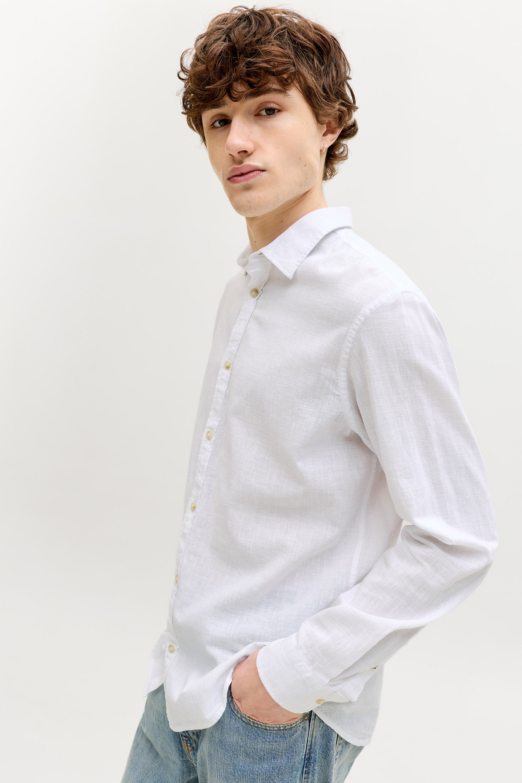 JJESUMMER Leinenhemd - White