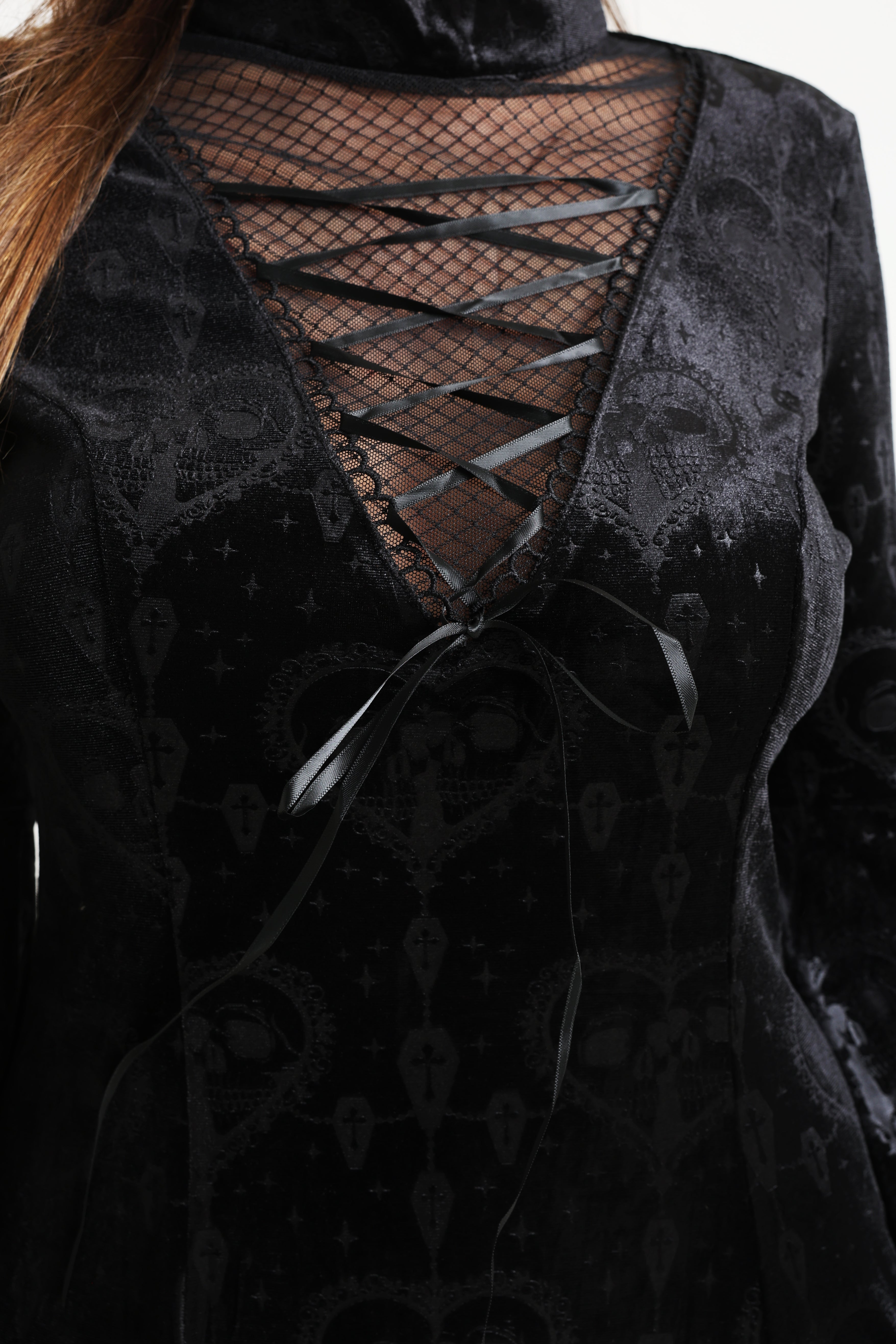 Mini abito in velluto Lucinda - Nero