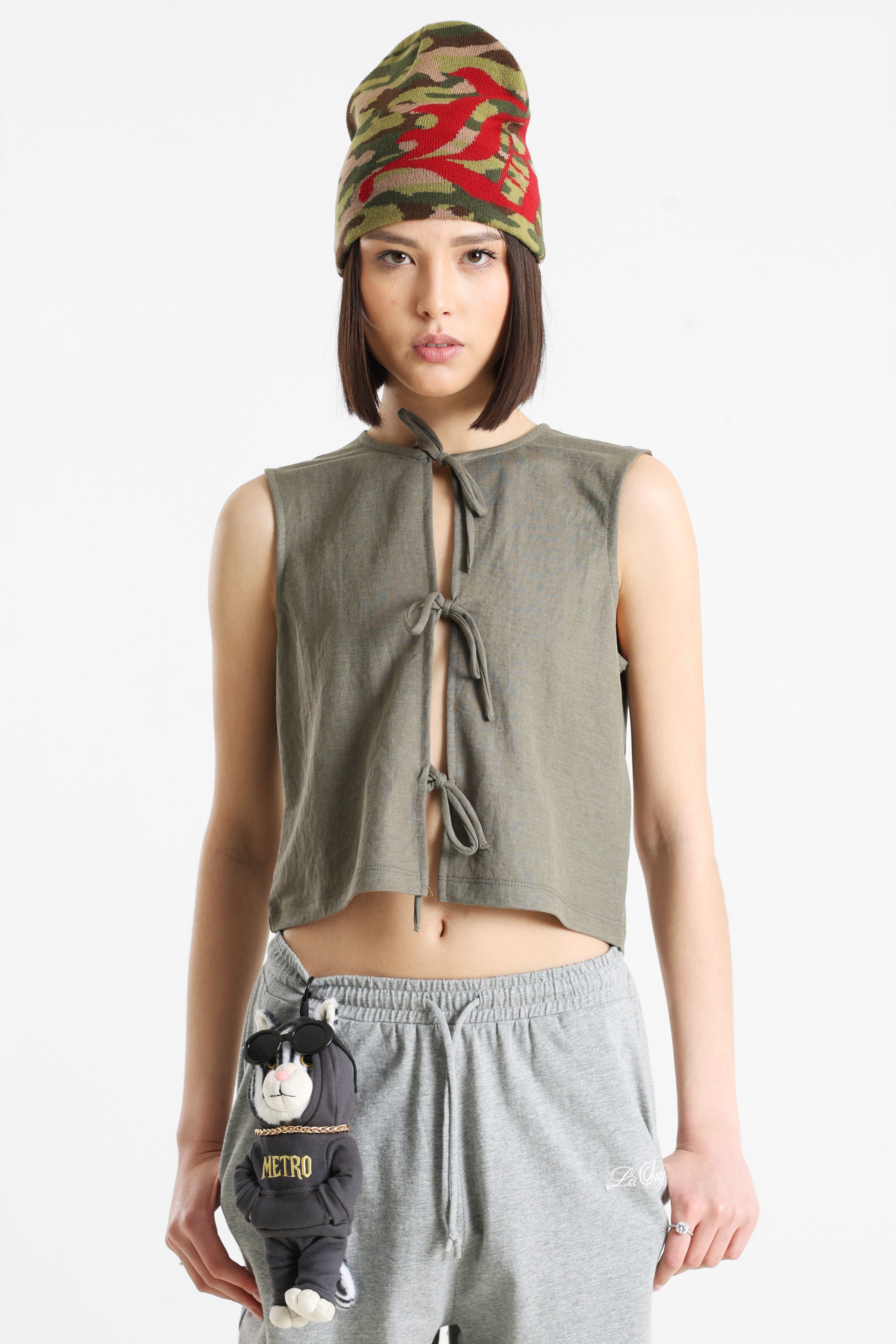 ONLSAKURA Crop Gilet - Smokey Olive
