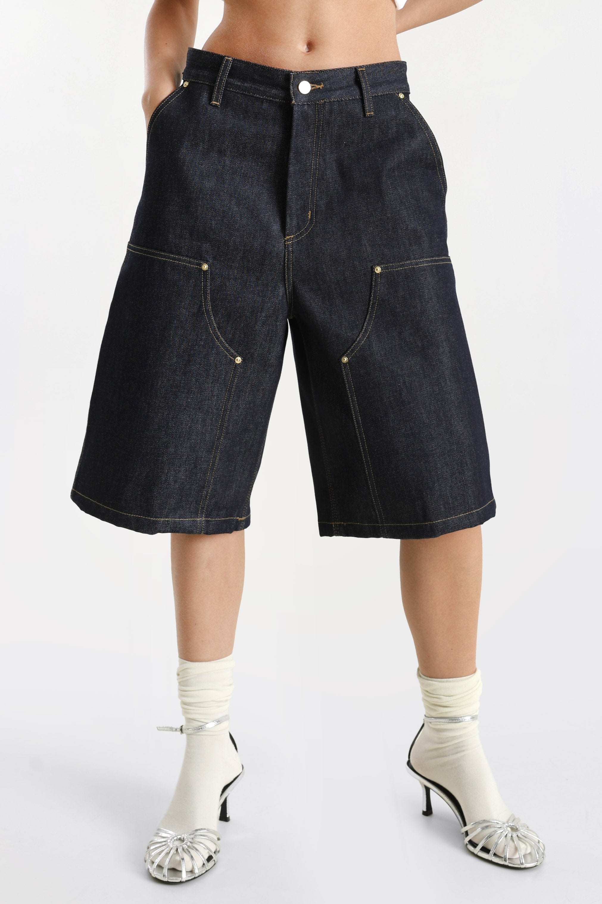 Nixon Double Knee Jeansshorts - Blue